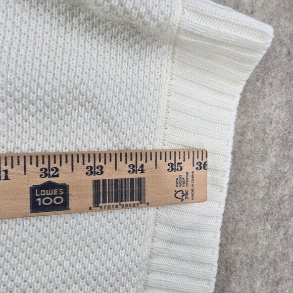 Loft Women’s Ivory Button-Side Knit Poncho Sweater XS/S Acrylic Turtleneck - Picture 8 of 8